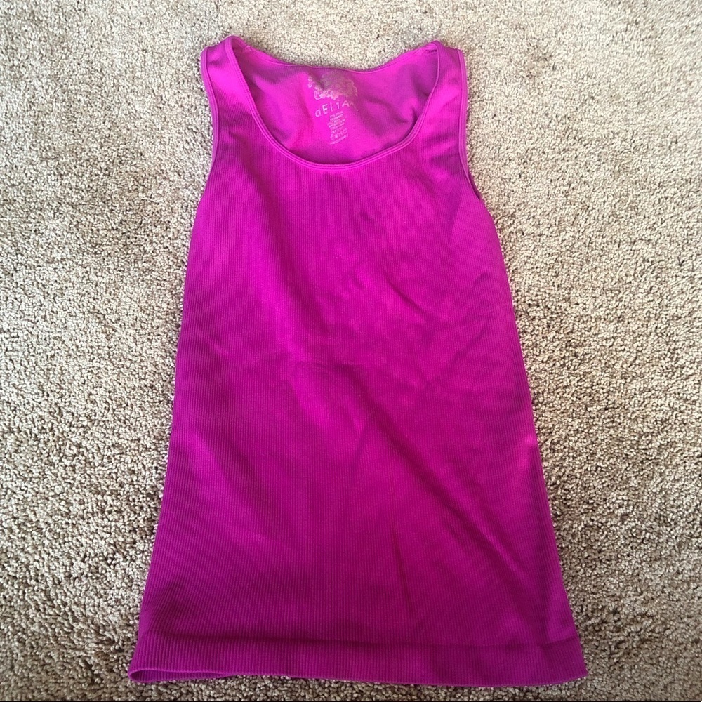 dELiA*s Pink/Purple Ribbed Tank Top